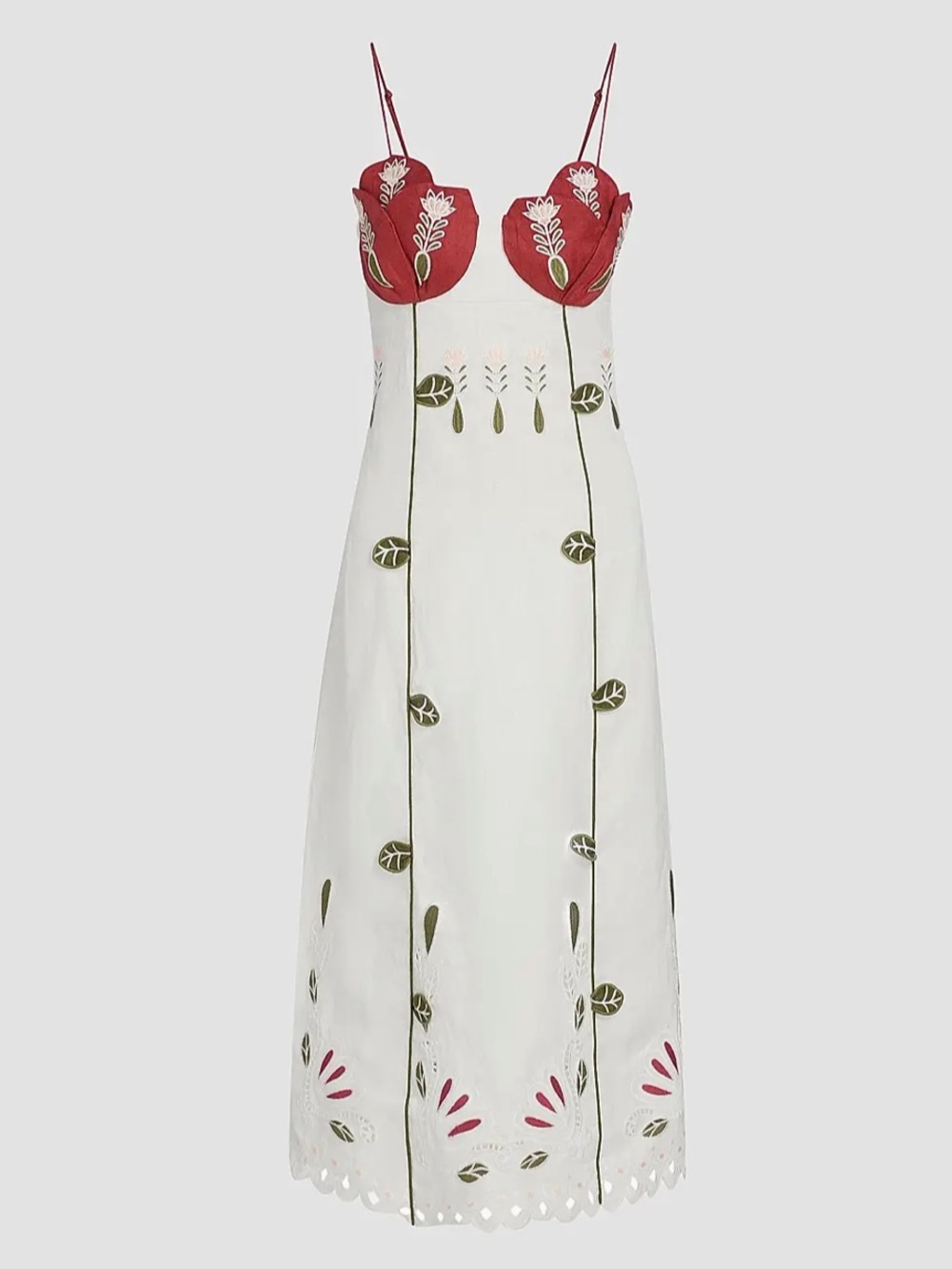 FARM Rio ❤️ Vicky Montanari Off White Tulip Richelieu Embroidered midi dress S - Picture 11 of 11